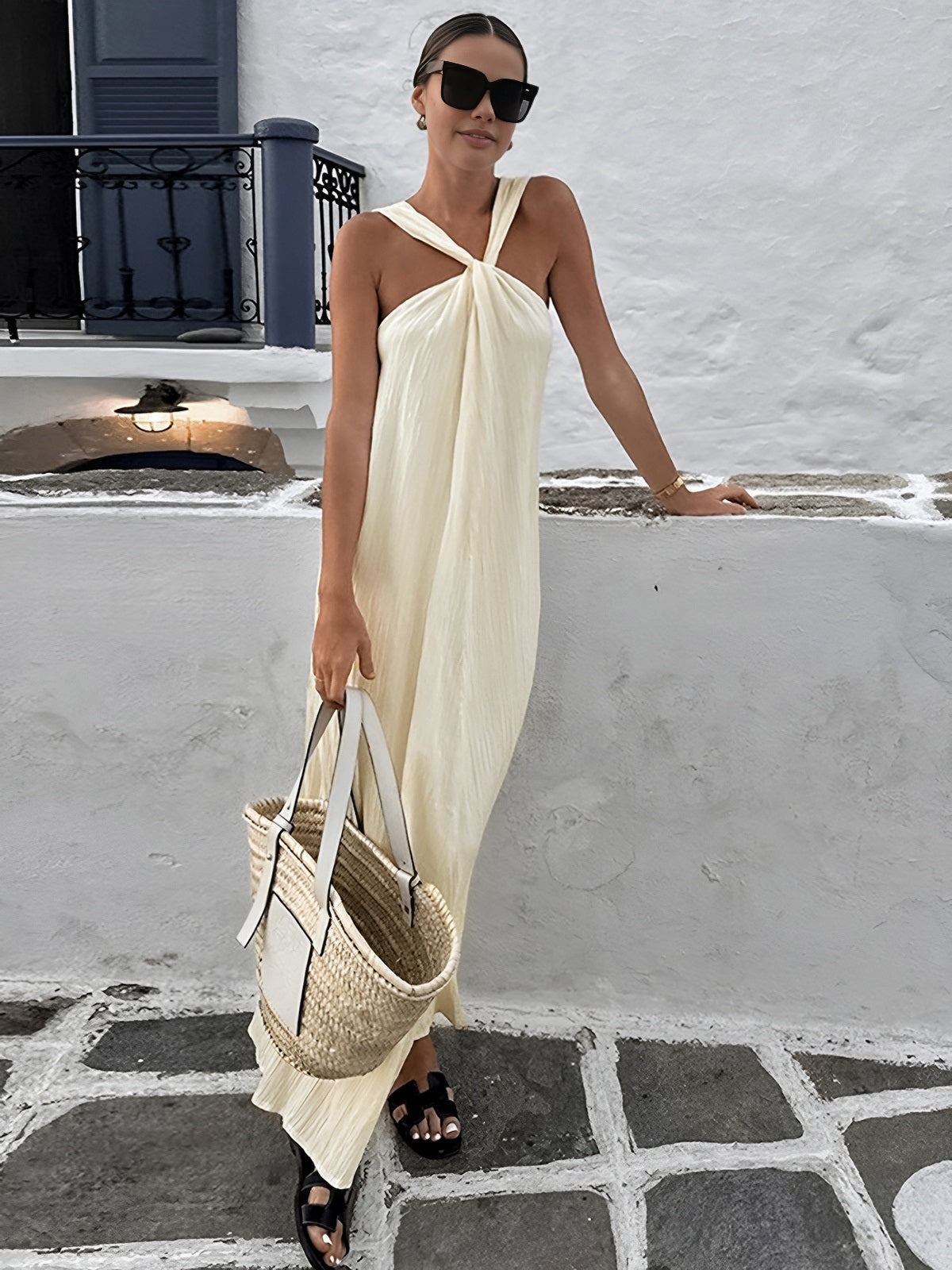 Vestido Longo Halter - Creamy