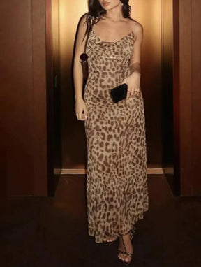 Vestido Tule Midi - Leopard