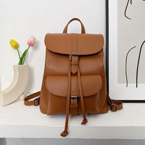 Mochila Feminina em Couro Legítimo - Mel