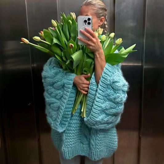 Suéter Trançado de Tricô